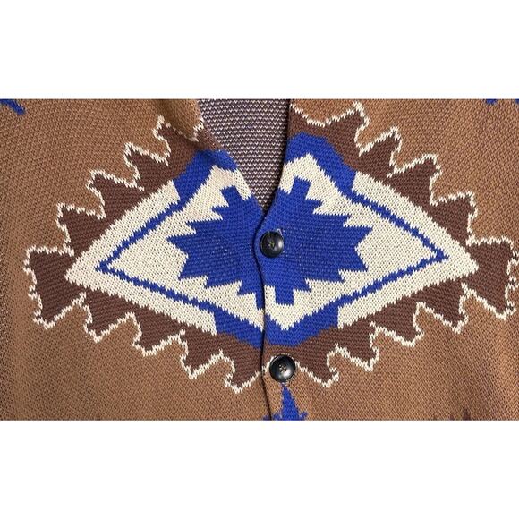 Rock & Roll Cowboy Cardigan Shawl Sweater Mens Sz L Aztec Southwestern Rodeo EUC - Picture 10 of 15